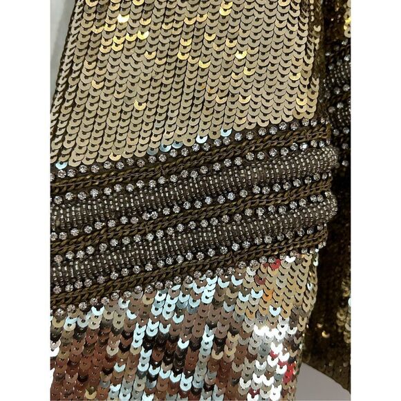 Veronica Beard Phaedra Sequin-Embellished Cropped Jacket Gold Women’s Size Small - Picture 11 of 12
